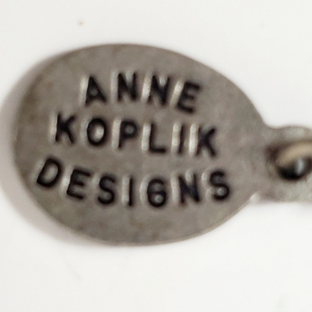 ANNE KOPLIK 18" Silver Tone Vintage Cocktail Necklace Dainty Blue Pink Sparkle - Picture 3 of 6